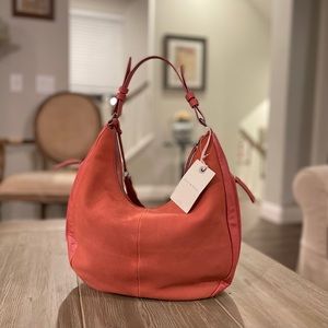Lucky Brand New Coral Tassel-Accent Shoulder Bag
